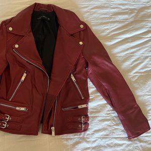 ZARA women genuine leather motorcycle jacket size XS.